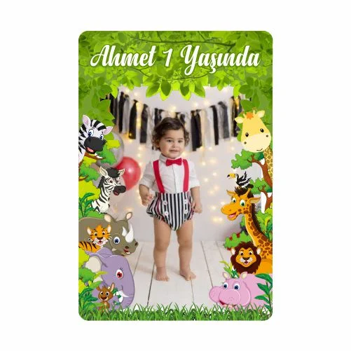 Safari Temalı Doğum Günü Magneti